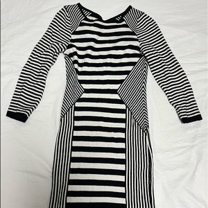 black and white stripe dress